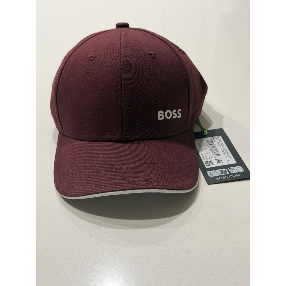 BOSS Hugo Boss Cap-Bold 50519219 Cotton Twill Baseball Cap Dark Red NWT
